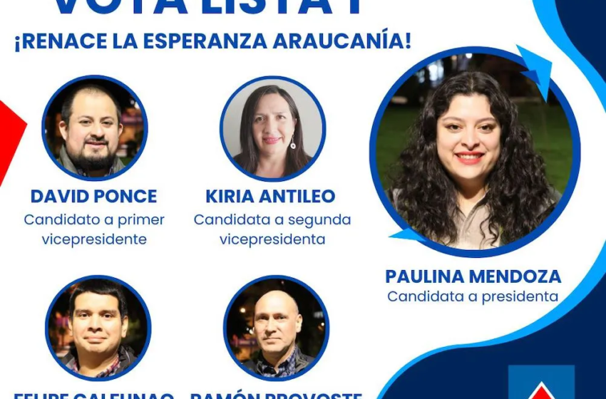  Candidata a presidenta de la DC Araucanía Paulina Mendoza rechaza «hacer alianzas» con Renovación Nacional