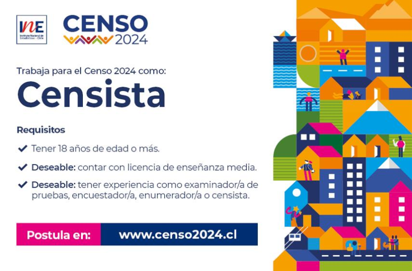  INE presenta el Censo 2024 e invita a postular a las más de 24.000 vacantes disponibles para el cargo de censista